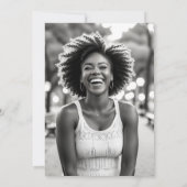 エレガントなブラックゴールドグリッター40歳の誕生日写真 招待状 (裏面)