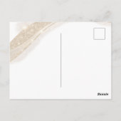 エレガントなブラックゴールドグリッター フォト バースデー ポストカード (裏面)