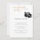 エレガントなブラックゴールド水彩魚の結婚式 招待状 (正面)