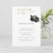 エレガントなブラックゴールド水彩魚の結婚式 招待状 (スタンド正面)