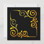 エレガントなブラックゴールド&レッド 10周年結婚記念日 サンキューカード (裏面)