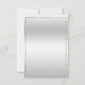 エレガントなブラックシルバーのジュエルボウ＆スティレットの誕生日 招待状 (裏面)