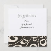 エレガントなブラックシルバーのピーコック, 赤ルビージェムモノグラム 招待状 (裏面)