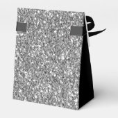 エレガントなブラックシルバーグリッター モノグラム名前スクリプト フェイバーボックス (裏面サイド)