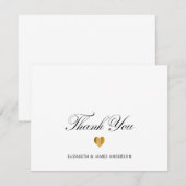 エレガントなブラックスクリプトのカスタマイズ結婚式モノグラム サンキューカード (正面/裏面)