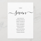 エレガントなブラックスクリプトテーブルナンバー席次表 招待状 (裏面)