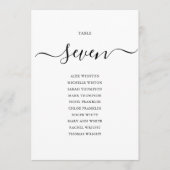 エレガントなブラックスクリプトテーブルナンバー席次表 招待状 (正面)