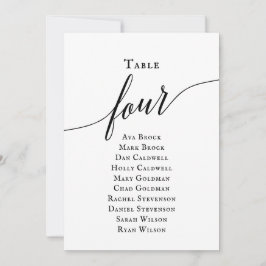 エレガントなブラックスクリプトテーブルナンバー４席次表 招待状