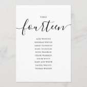 エレガントなブラックスクリプトテーブルナンバー14 席次表 招待状 (裏面)