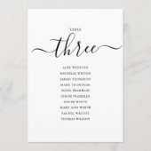 エレガントなブラックスクリプトテーブルナンバー3 席次表 招待状 (正面)