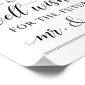 エレガントなブラックスクリプト結婚式の願い ポスター (角)