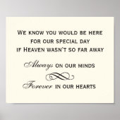 エレガントなブラックスクリプト結婚式追悼看板 ポスター (正面)