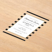 エレガントなブラックストライプ ゴールドのブライズメイドのランチョン アクリル招待状 (レイダウン)