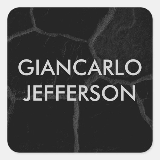 エレガントなブラックストーン ミニマルスタイル プロフェッショナル スクエアシール (正面)