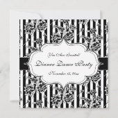 エレガントなブラックタイのフォーマルなディナー・ダンスパーティー招待状 招待状 (裏面)