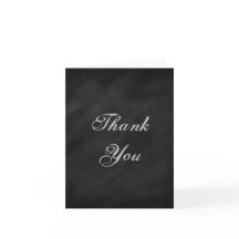 エレガントなブラックチョークボードの感謝カード