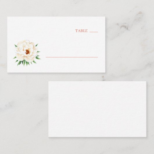 エレガントなブラックテーブルサイン フラワーデザイン付き プレイスカード (正面/裏面)