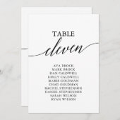 エレガントなブラックテーブルナンバー11 席次表 招待状 (正面/裏面)
