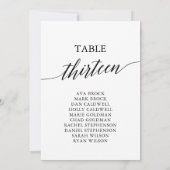 エレガントなブラックテーブルナンバー13 席次表 招待状 (裏面)