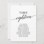 エレガントなブラックテーブルナンバー18 席次表 招待状 (裏面)