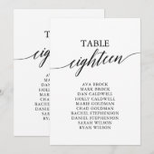 エレガントなブラックテーブルナンバー18 席次表 招待状 (正面/裏面)