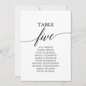エレガントなブラックテーブルナンバー5 席次表 招待状 (正面)