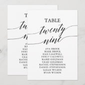 エレガントなブラックテーブル番号29の席次表 招待状 (正面/裏面)