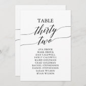 エレガントなブラックテーブル番号32の席次表 招待状 (正面/裏面)