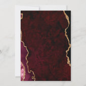 エレガントなブラックバーガンディアゲートの結婚式 招待状 (裏面)