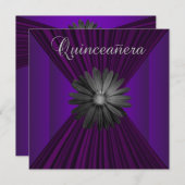 エレガントなブラックパープルダイシーのキンチャネラ招待状 招待状 (正面/裏面)
