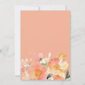 エレガントなブラックピーチの花のウェディング 招待状 (裏面)