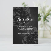 エレガントなブラックフラワーの結婚式披露宴 エンクロージャーカード (スタンド正面)