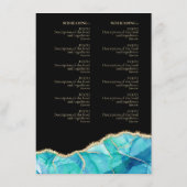 エレガントなブラックブルーグリッター水彩レストランメニュー メニュー (裏面)