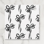 エレガントなブラックボウのブライダルシャワースクリプトサンキュー フェイバータグ (裏面)