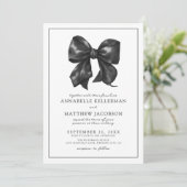 エレガントなブラックボウウェディング 招待状 (スタンド正面)