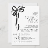 エレガントなブラックボウミス・キンセ・アーニョスQRキンセアニェラ 招待状 (正面)