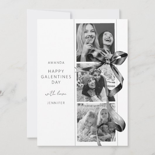 エレガントなブラックボウ3写真ガレンティンズデーカード シーズンカード (正面)