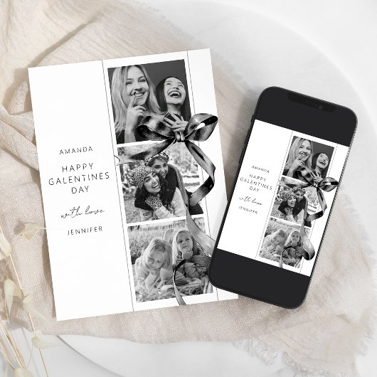 エレガントなブラックボウ3写真 ガレンティンズデー カード