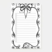 エレガントなブラックボウ・トゥ・ドゥ リスト 大きなメモ帳 ポストイット (正面)