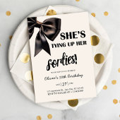 エレガントなブラックボウ 50歳の誕生日招待状 招待状