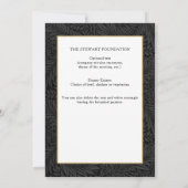 エレガントなブラックボタニカル年次ビジネスディナー 招待状 (裏面)