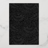 エレガントなブラックボタニカル年次ビジネスディナー 箔招待状 (裏面)