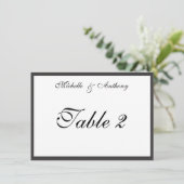 エレガントなブラックボーダー受付テーブルカード 招待状 (スタンド正面)