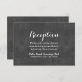 エレガントなブラックボードの結婚式の披露宴 エンクロージャーカード (正面/裏面)