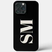 エレガントなブラックモノグラムイニシャル Case-Mate iPhoneケース (裏面)
