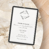 エレガントなブラックモノグラム結婚式招待状 招待状