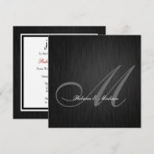 エレガントなブラックモノグラム 2013年卒業 招待状 (正面/裏面)