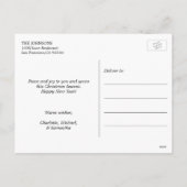 エレガントなブラックレッドボー クリスマスギフト包装 | フォト シーズンポストカード (裏面)