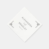 エレガントなブラック幾何ミニマリスト スタンダードカクテルナプキン (角)