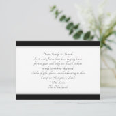 エレガントなブラック ウィッシング ウェル 言葉 封筒カード 招待状 (スタンド正面)